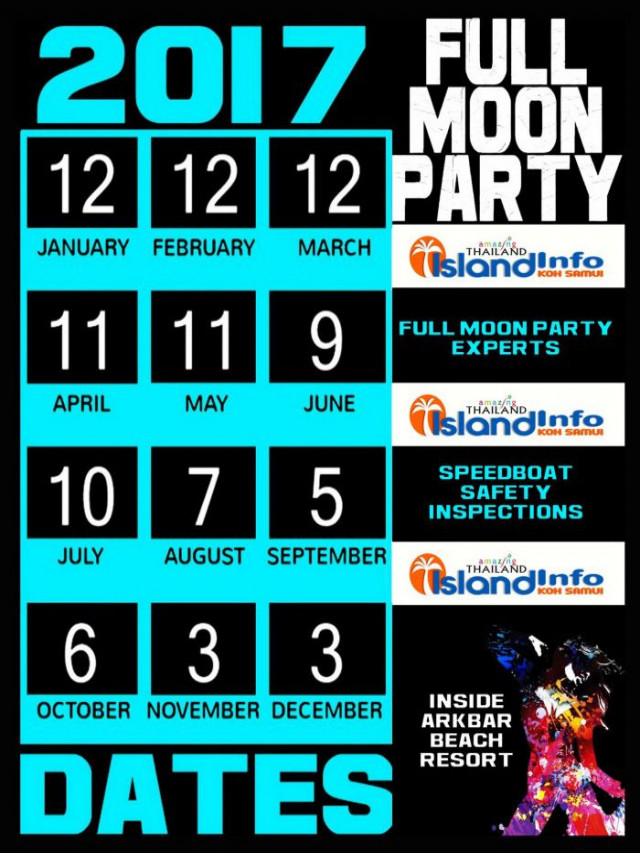 อัลบั้ม 98+ ภาพ full moon party 2017 ตาราง ครบถ้วน